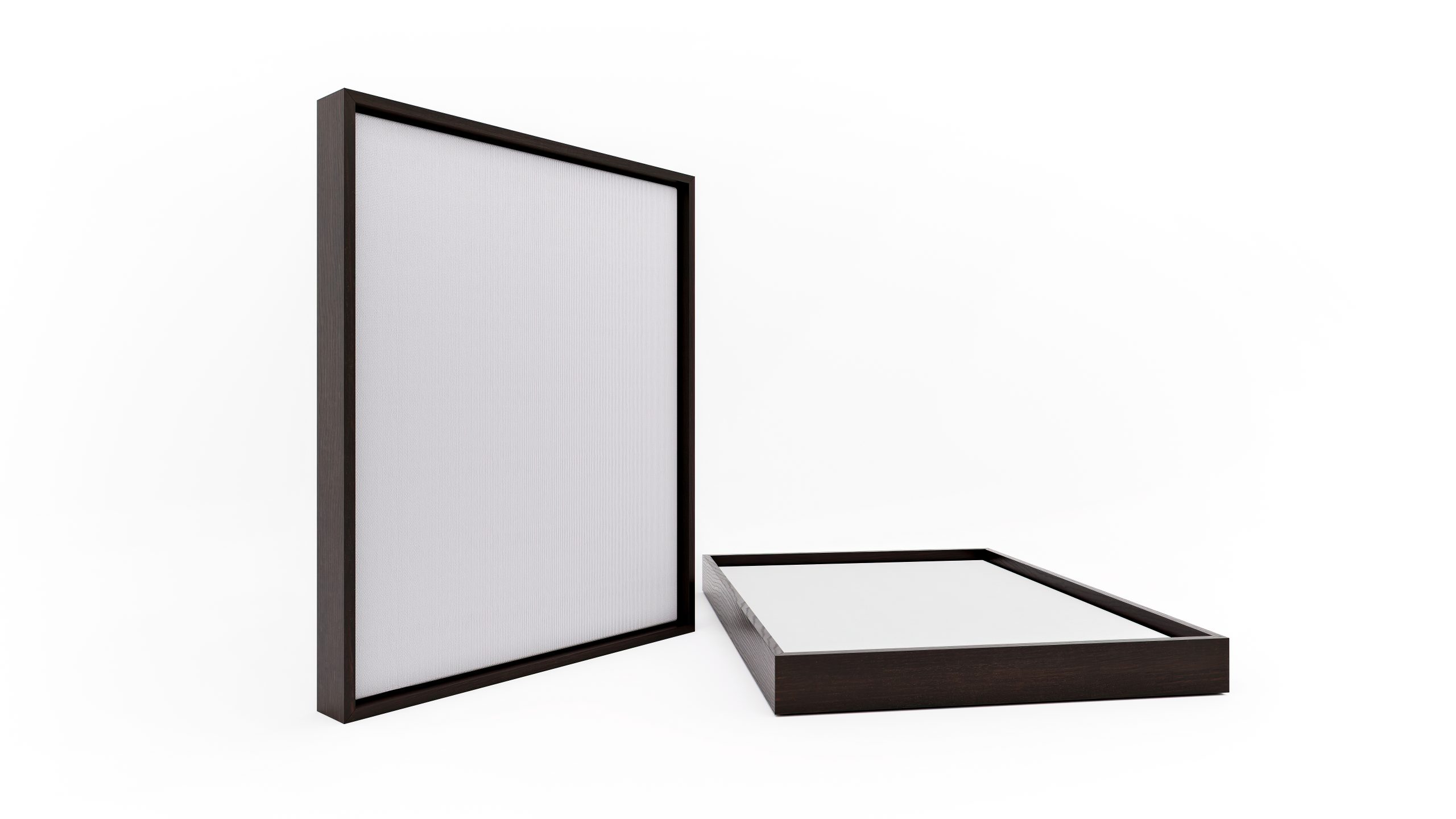 Japanese Brown Float Frames, hand finished in the studio