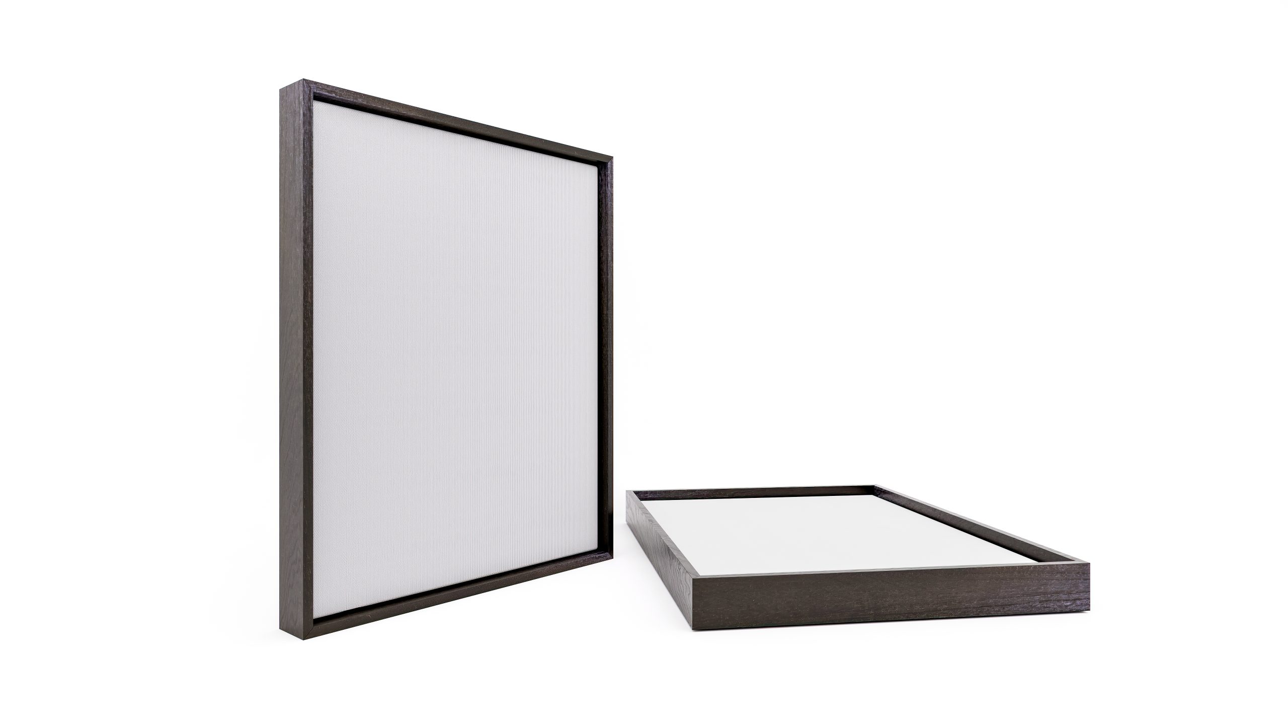 Mahogany Float Frames, hand finished in the studio